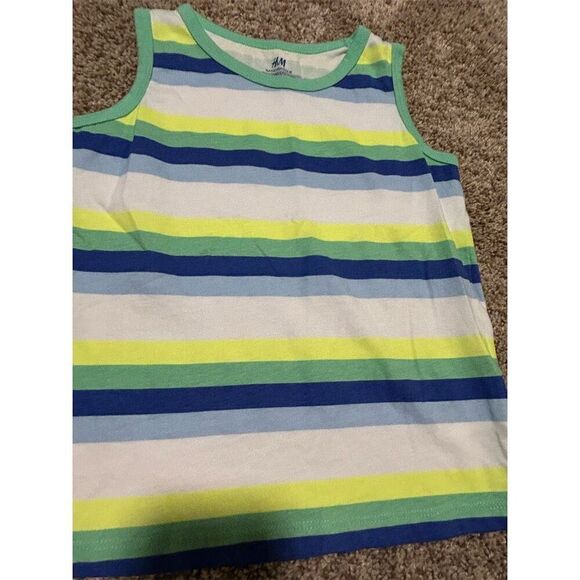 H&M Boys Multicolor Striped Tank Top Size 4-5 Sleeveless Casual - Picture 2 of 3